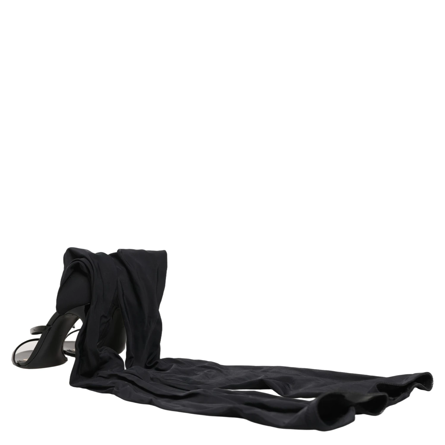 Stiletto Sandals Socks Knee High Boots Black