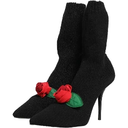 Black Stiletto Heels Mid Calf Boots Shoes