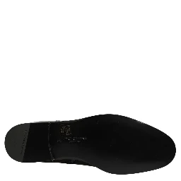 Black Leather Logo Buckle Mid Calf Boots Shoes