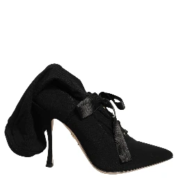 Black Stiletto Heels Mid Calf Boots Shoes