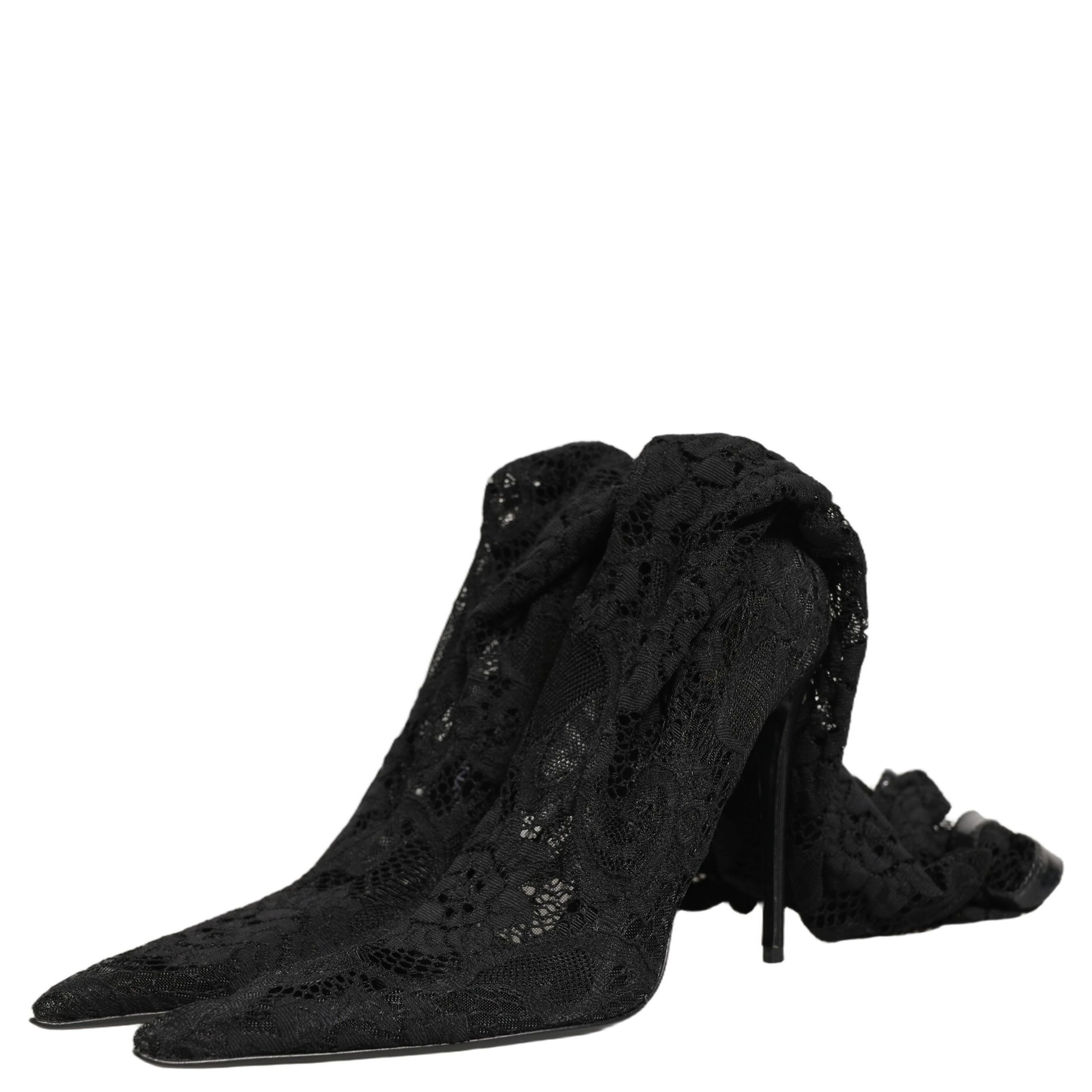 Black Taormina Lace Socks Boots Pumps Shoes