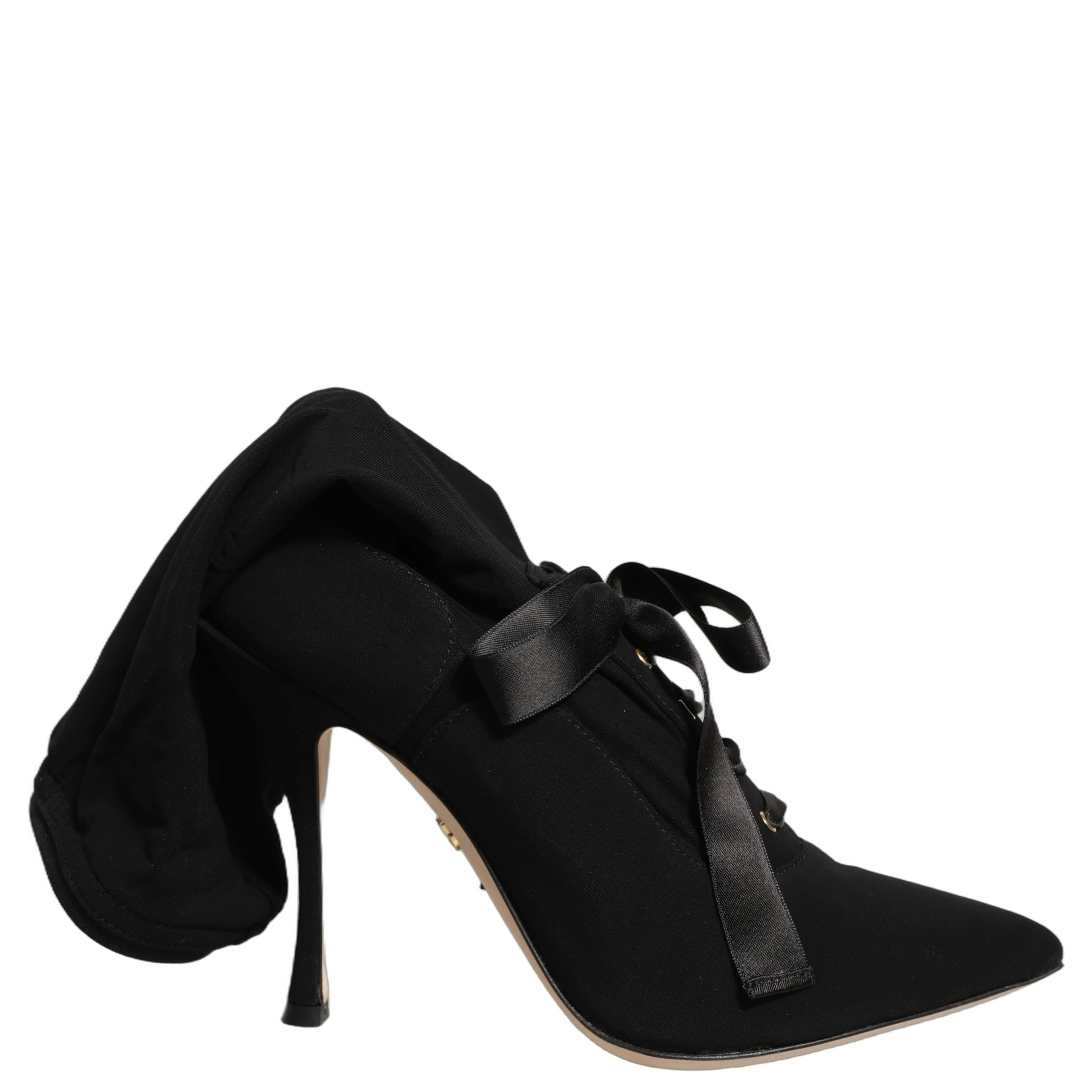 Black Stiletto Heels Mid Calf Boots Shoes