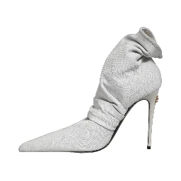 Gray Stretch Socks Heels Ankle Boots Shoes