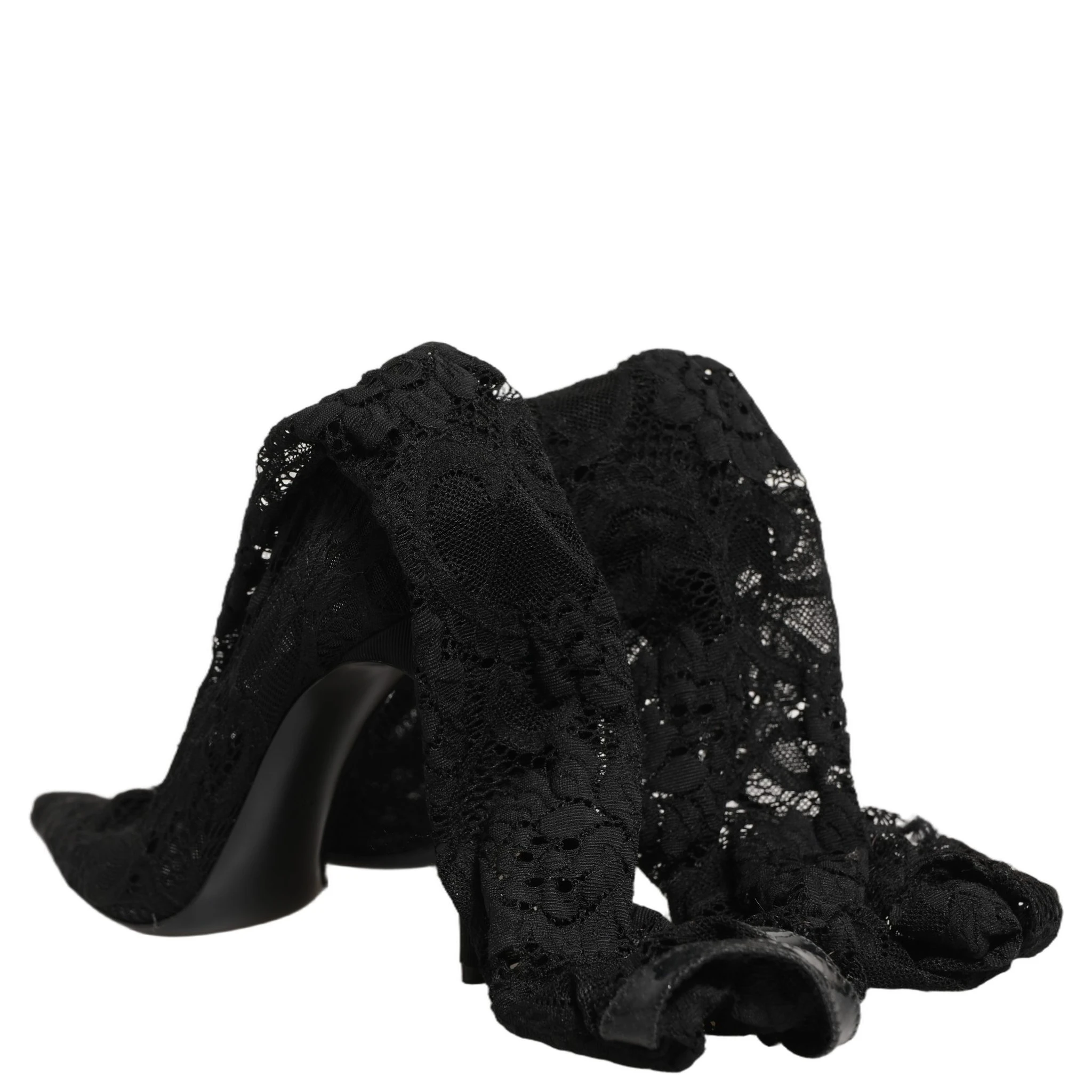 Black Taormina Lace Socks Boots Pumps Shoes