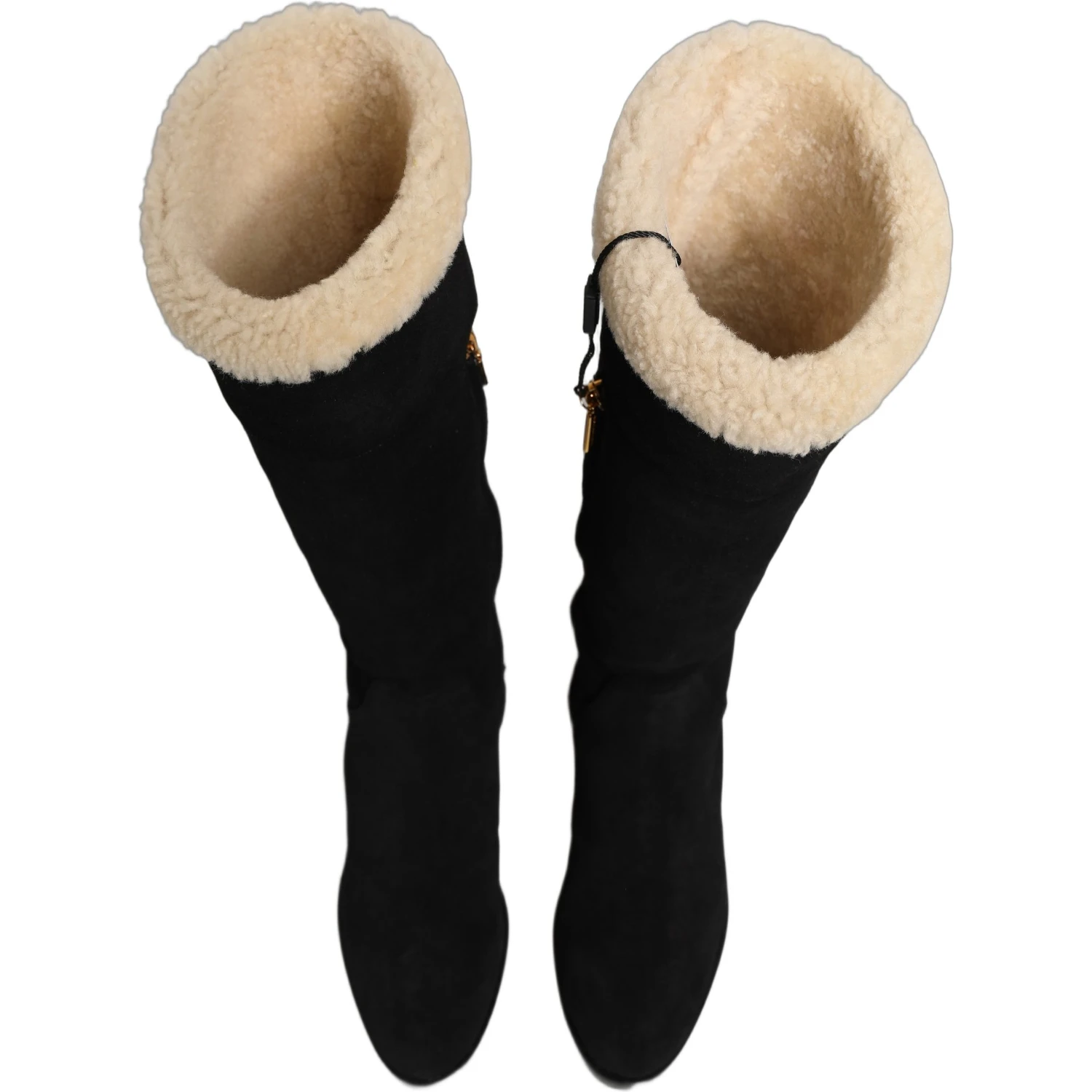 Black Suede Leather Knee High Boots Shoes