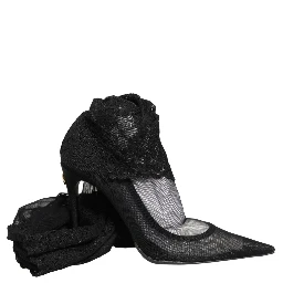 Black Over The Knee Sock Pumps Boots Shoes
