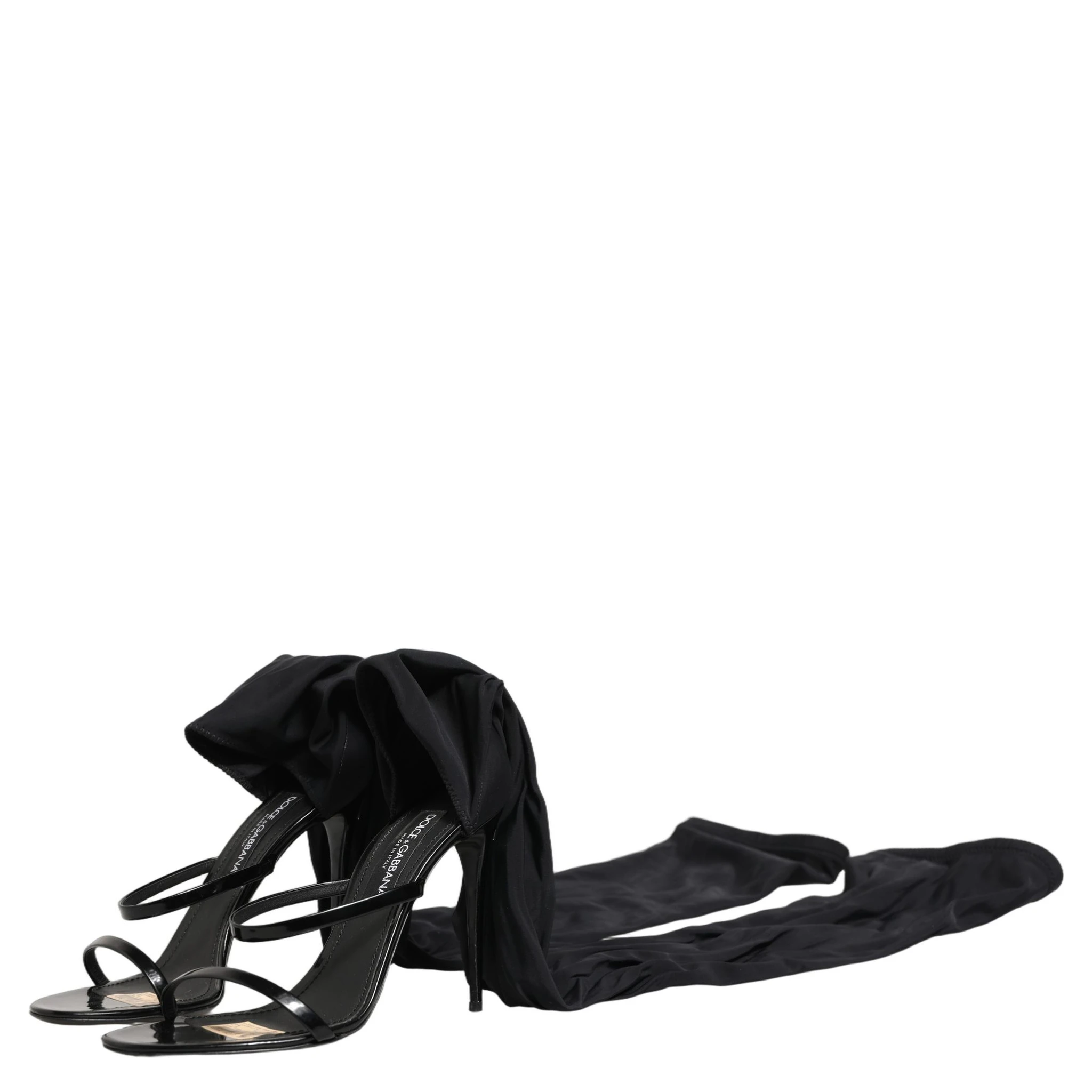 Stiletto Sandals Socks Knee High Boots Black