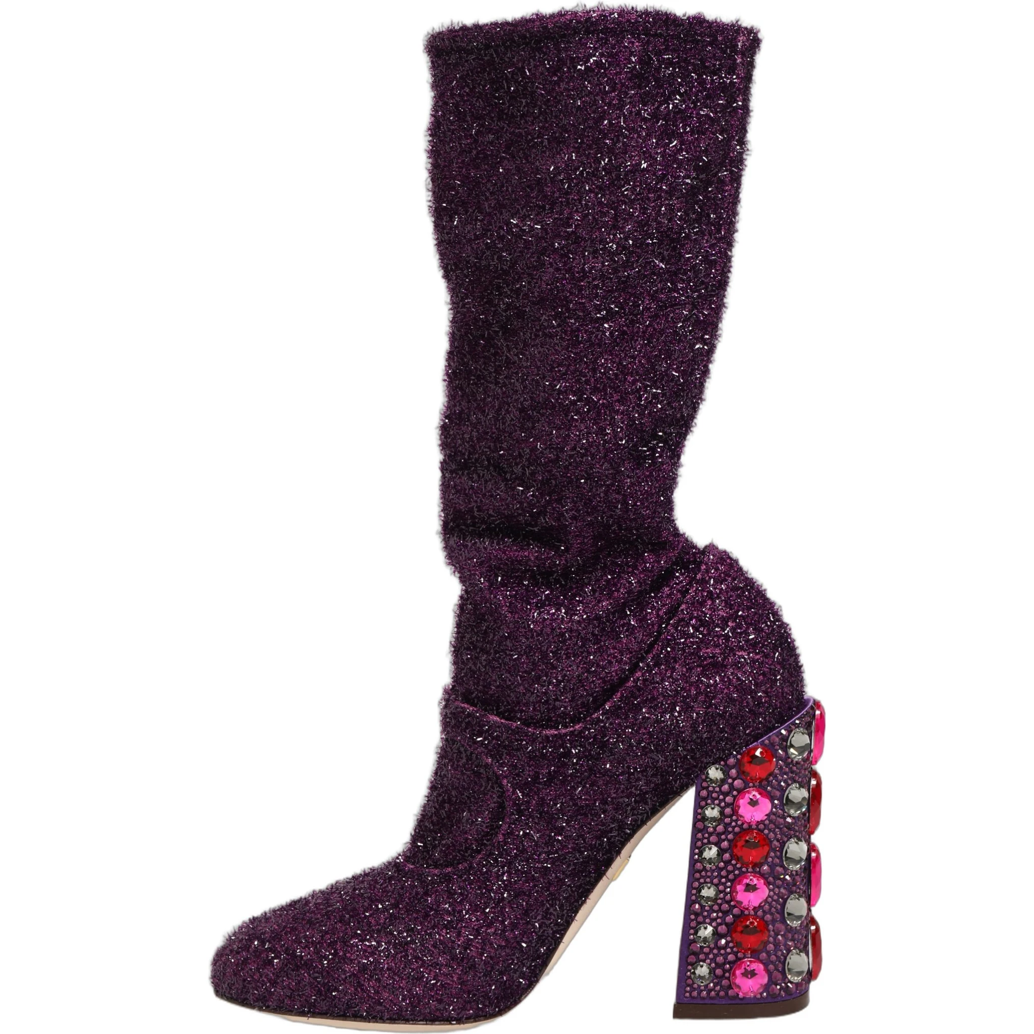 Purple Crystal Lurex Fantasy Boots Shoes