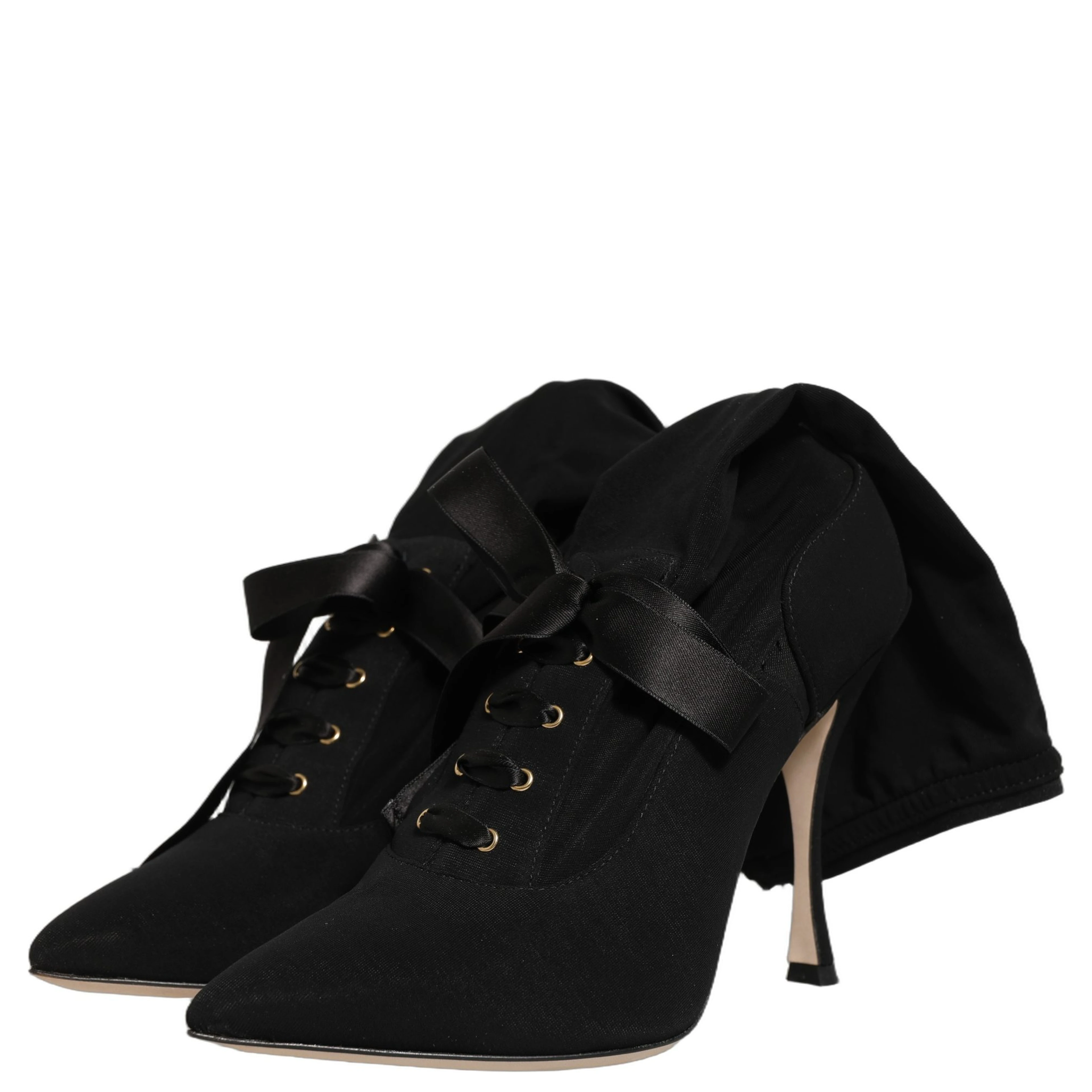 Black Stiletto Heels Mid Calf Boots Shoes