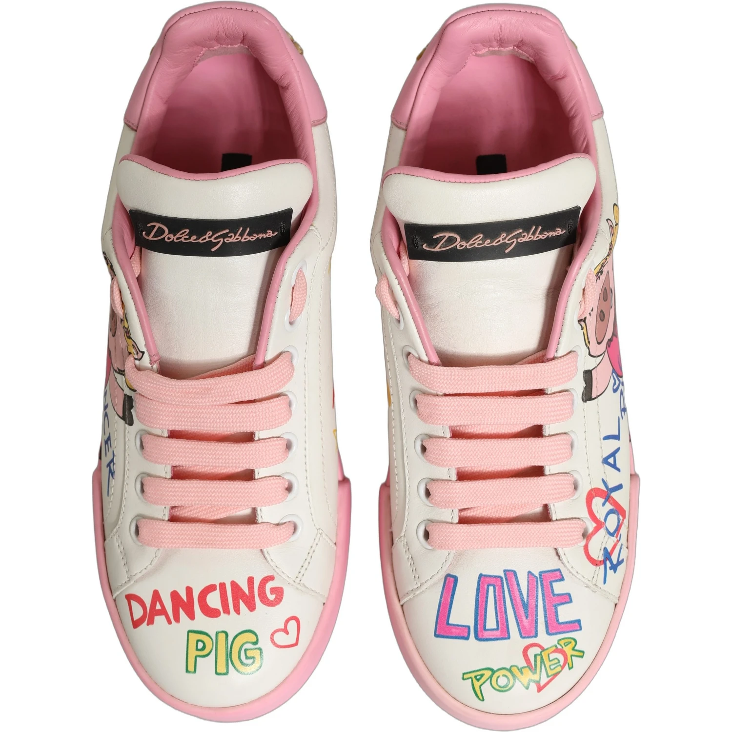 White Pink Portofino Royal Pig Sneakers Shoes