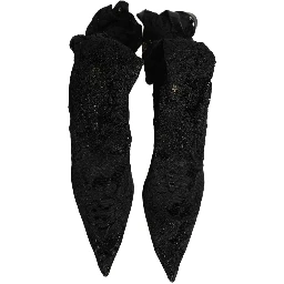 Black Taormina Lace Socks Boots Pumps Shoes