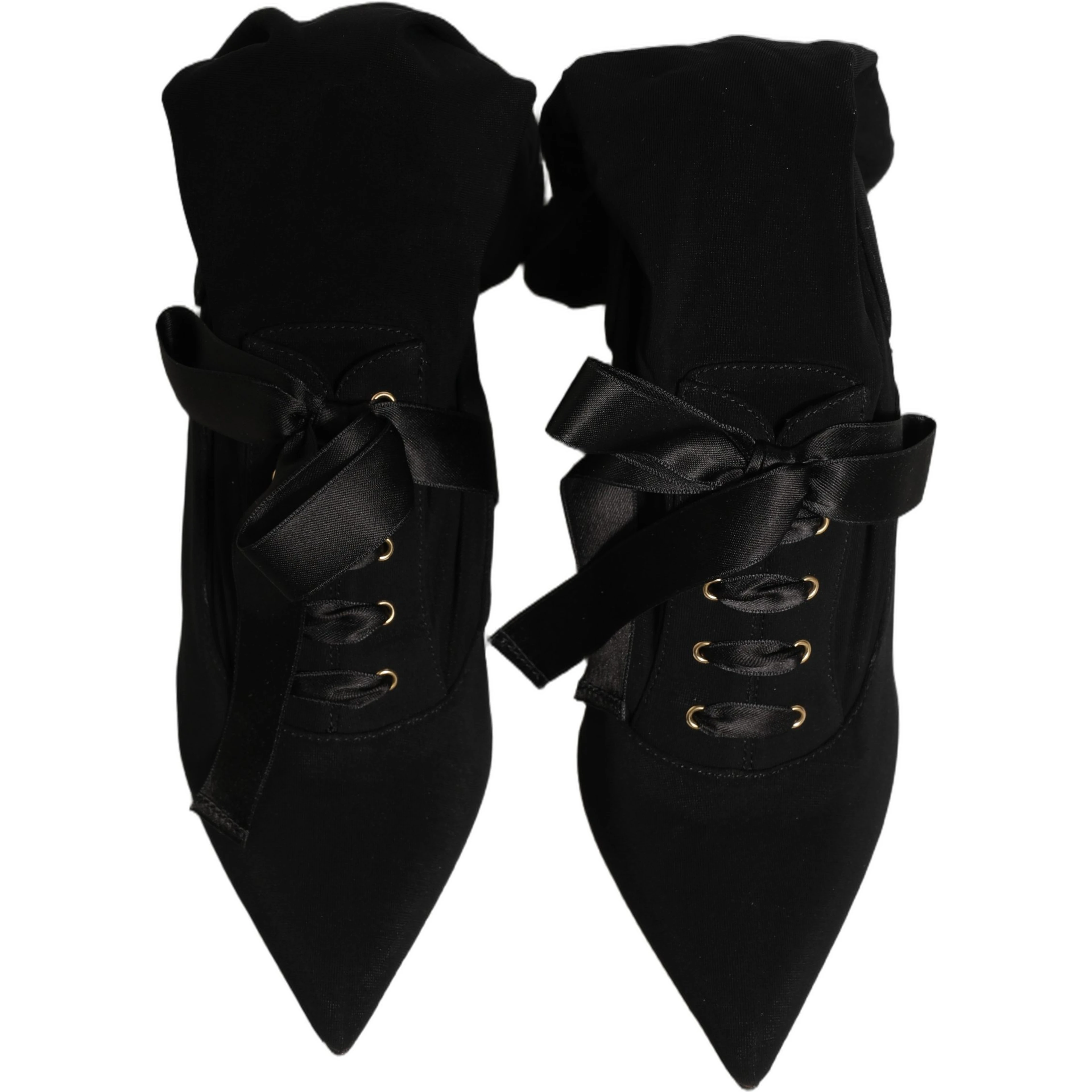 Black Stiletto Heels Mid Calf Boots Shoes