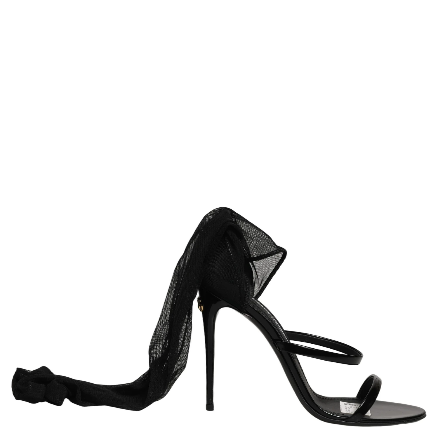 Stiletto Sandals Socks Knee High Boots Black