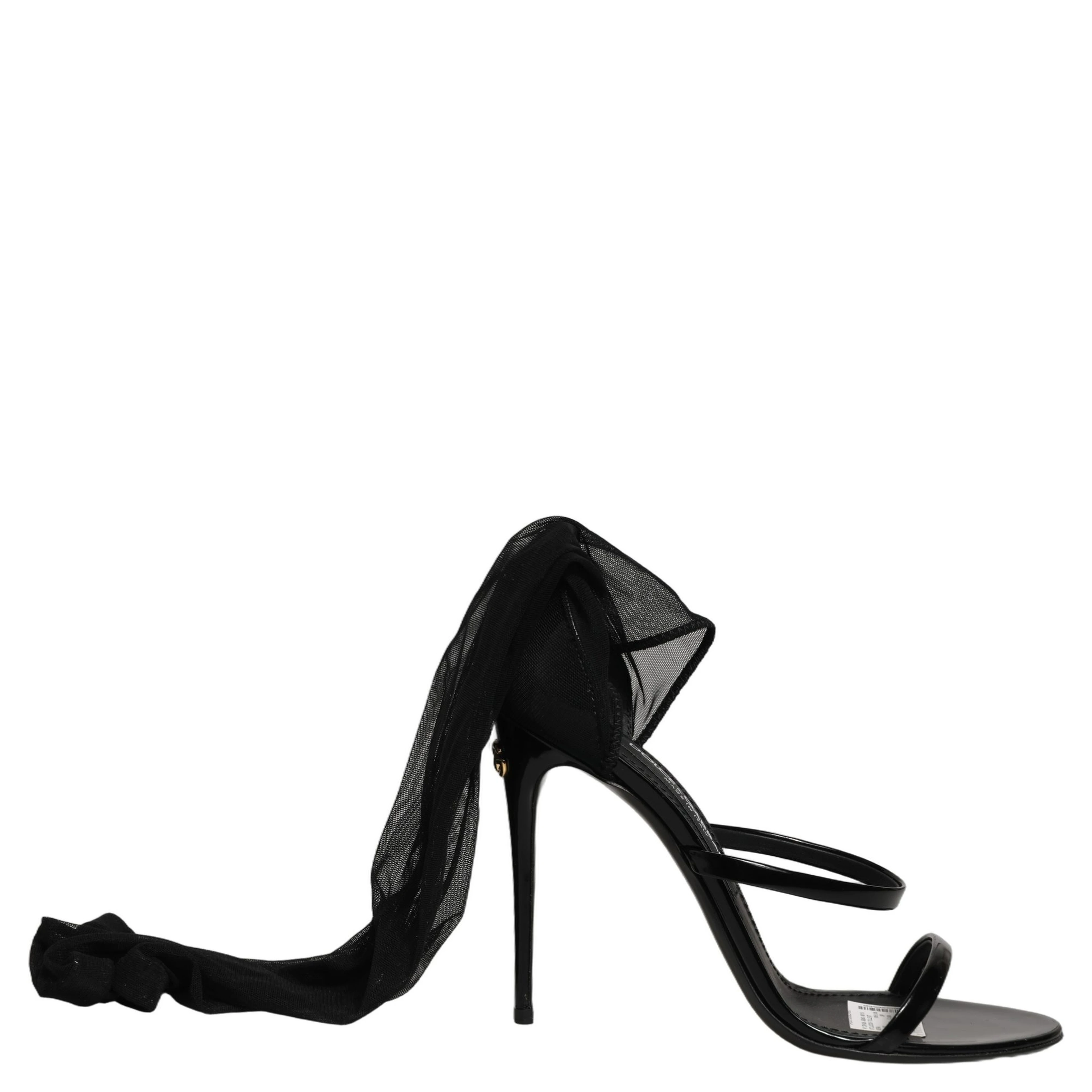 Stiletto Sandals Socks Knee High Boots Black