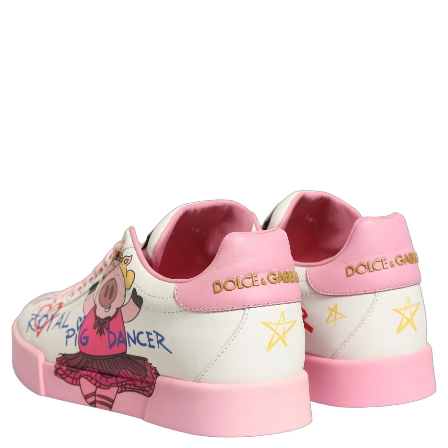 White Pink Portofino Royal Pig Sneakers Shoes