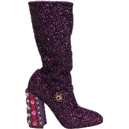 Purple Crystal Lurex Fantasy Boots Shoes