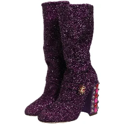 Purple Crystal Lurex Fantasy Boots Shoes