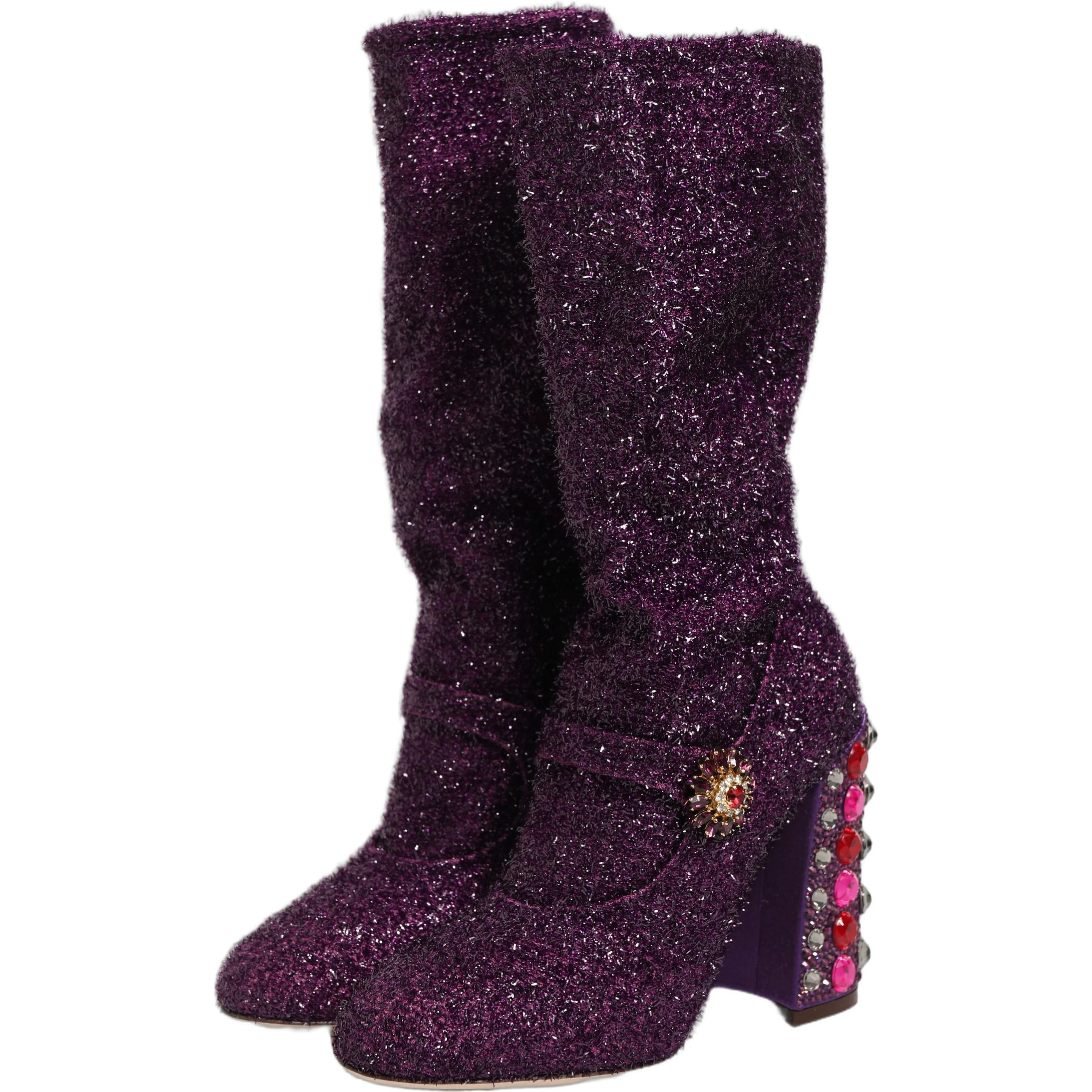 Purple Crystal Lurex Fantasy Boots Shoes