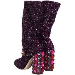 Purple Crystal Lurex Fantasy Boots Shoes