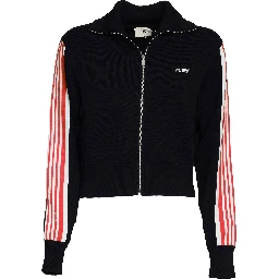 Giacca Lavorata A Maglia Stile Tennis Con Zip