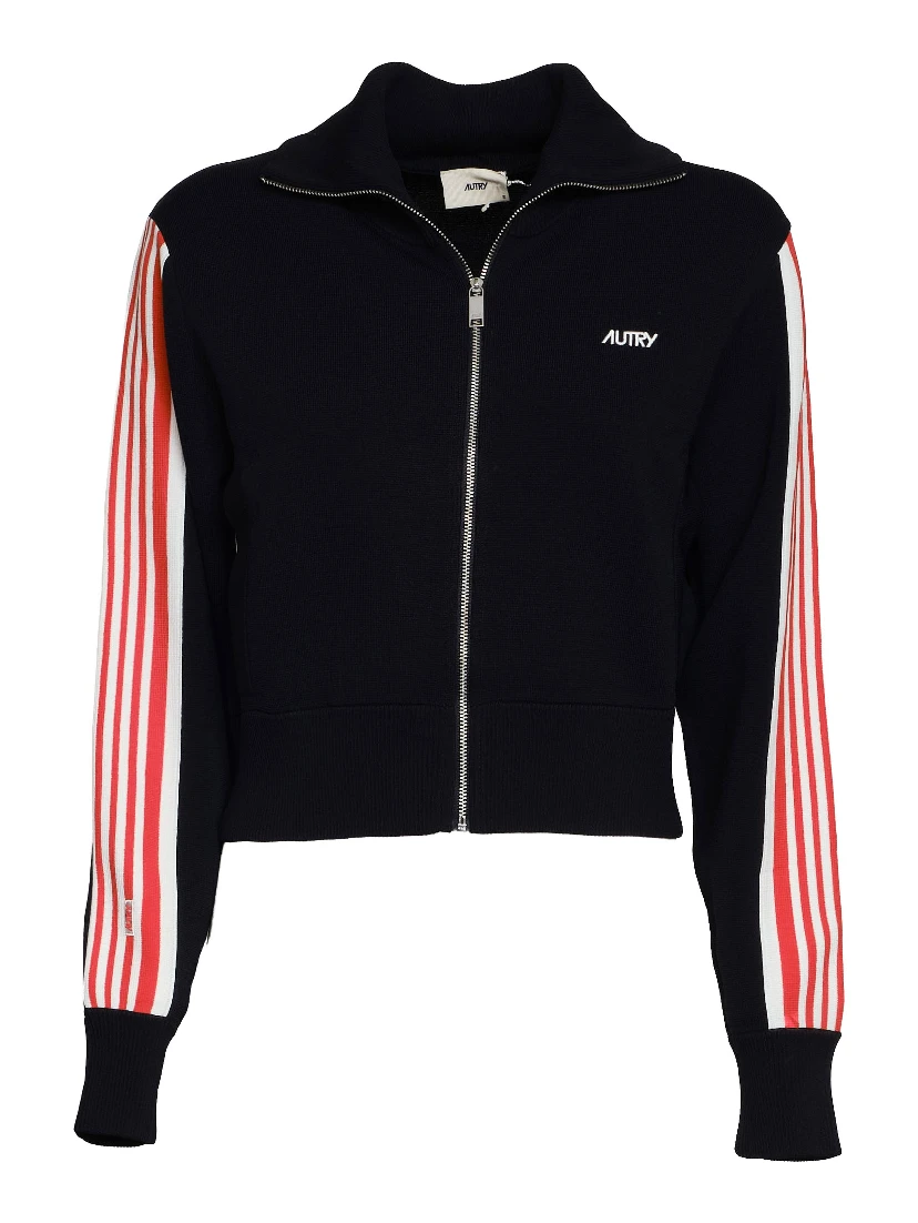 Giacca Lavorata A Maglia Stile Tennis Con Zip