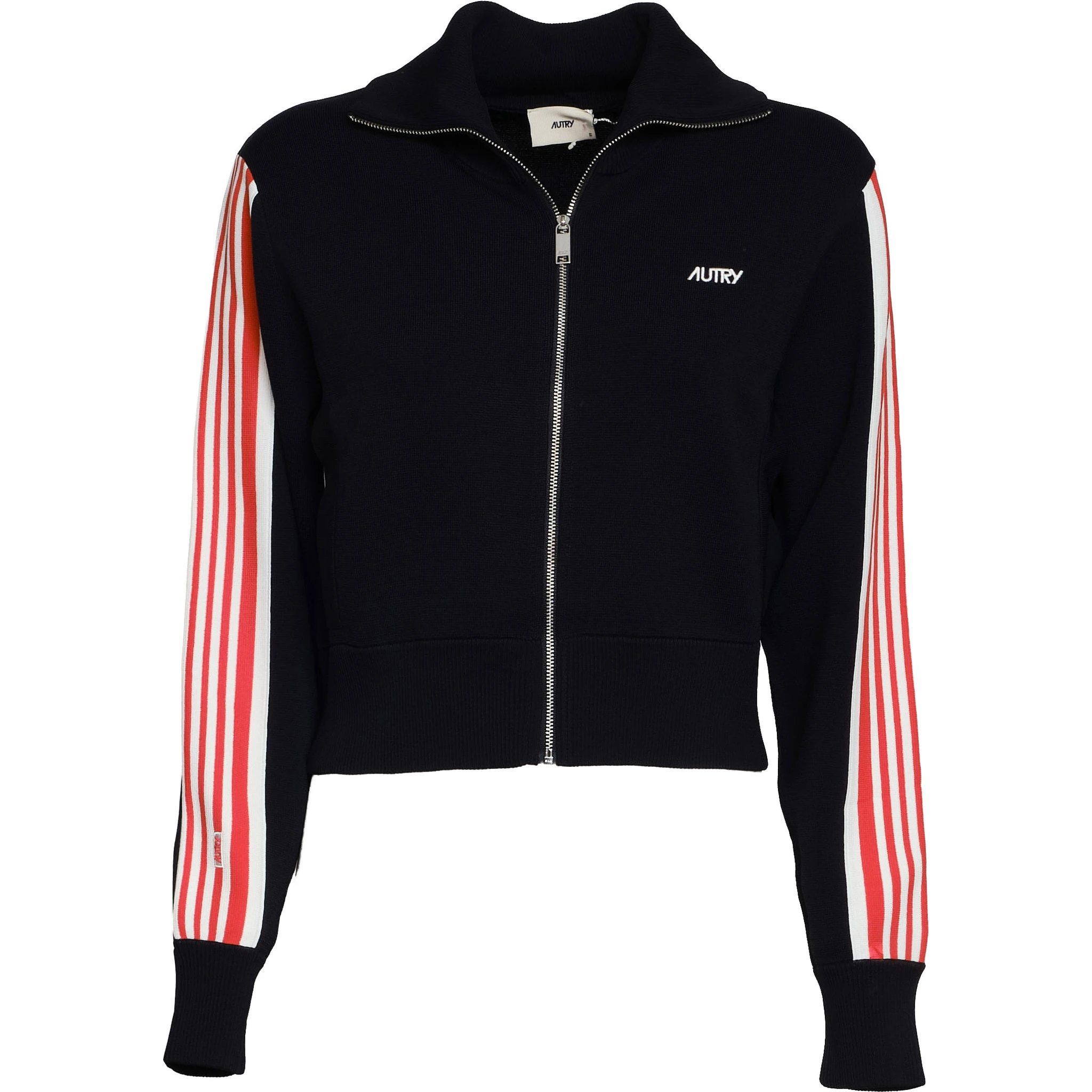 Giacca Lavorata A Maglia Stile Tennis Con Zip