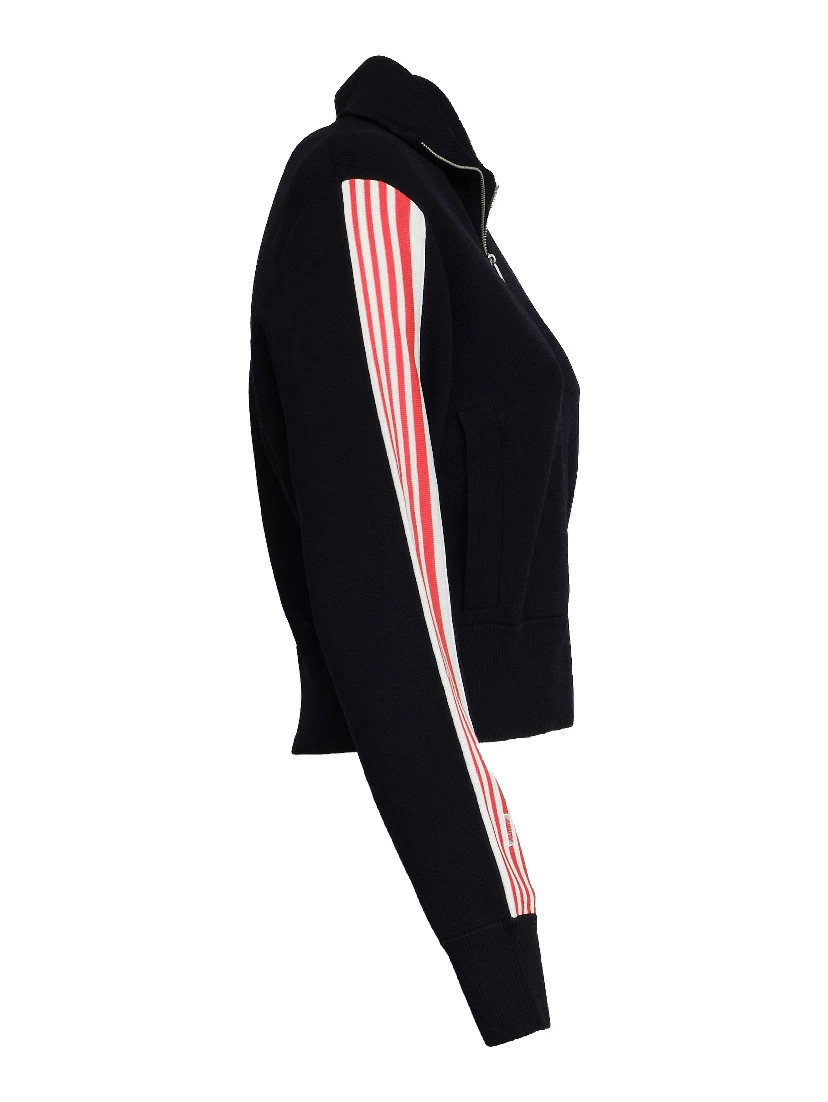 Giacca Lavorata A Maglia Stile Tennis Con Zip