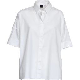 Camicia In Popeline Di Cotone Stretch