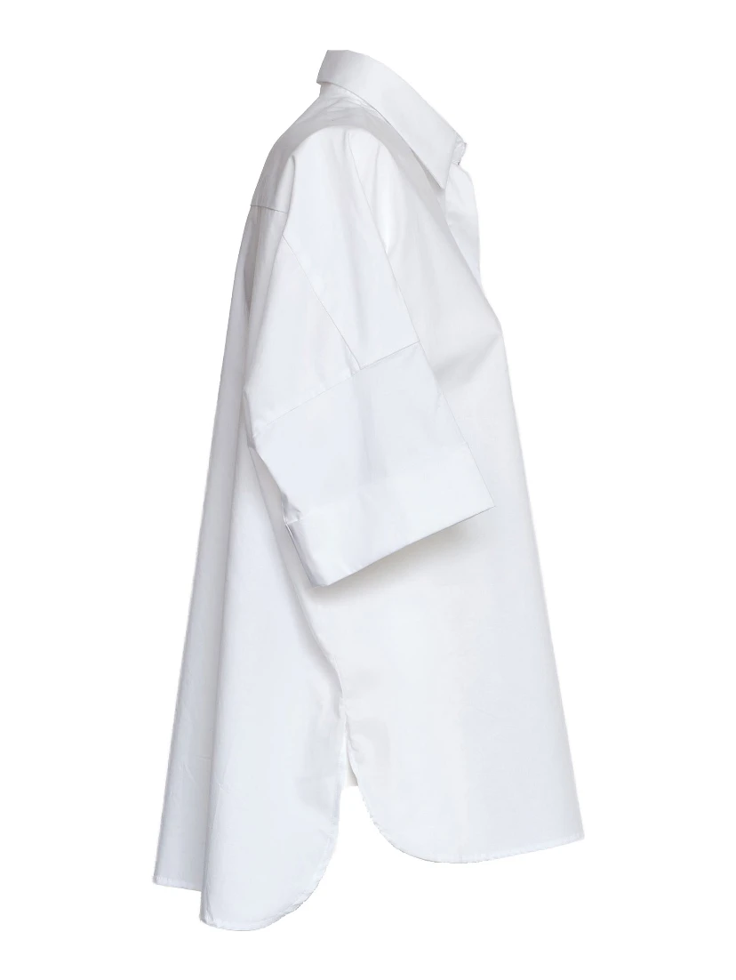 Camicia In Popeline Di Cotone Stretch