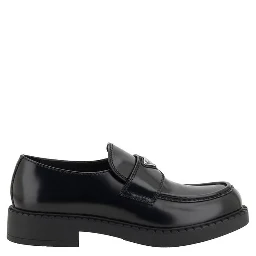 Black Calf Leather Bos Taurus Platform Loafers