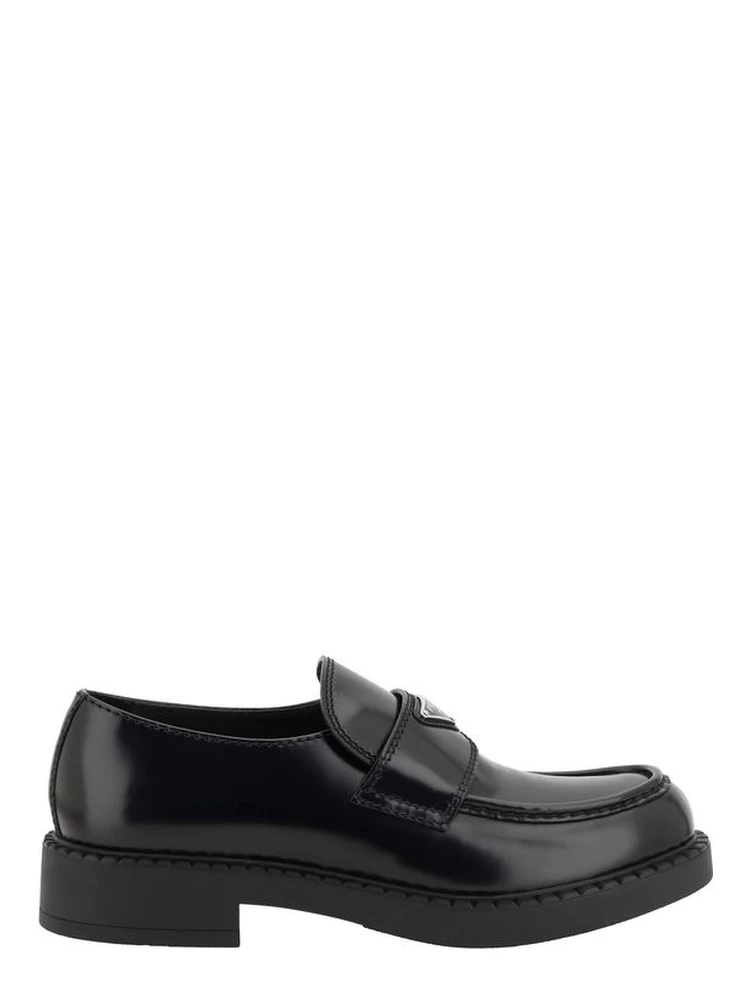 Black Calf Leather Bos Taurus Platform Loafers