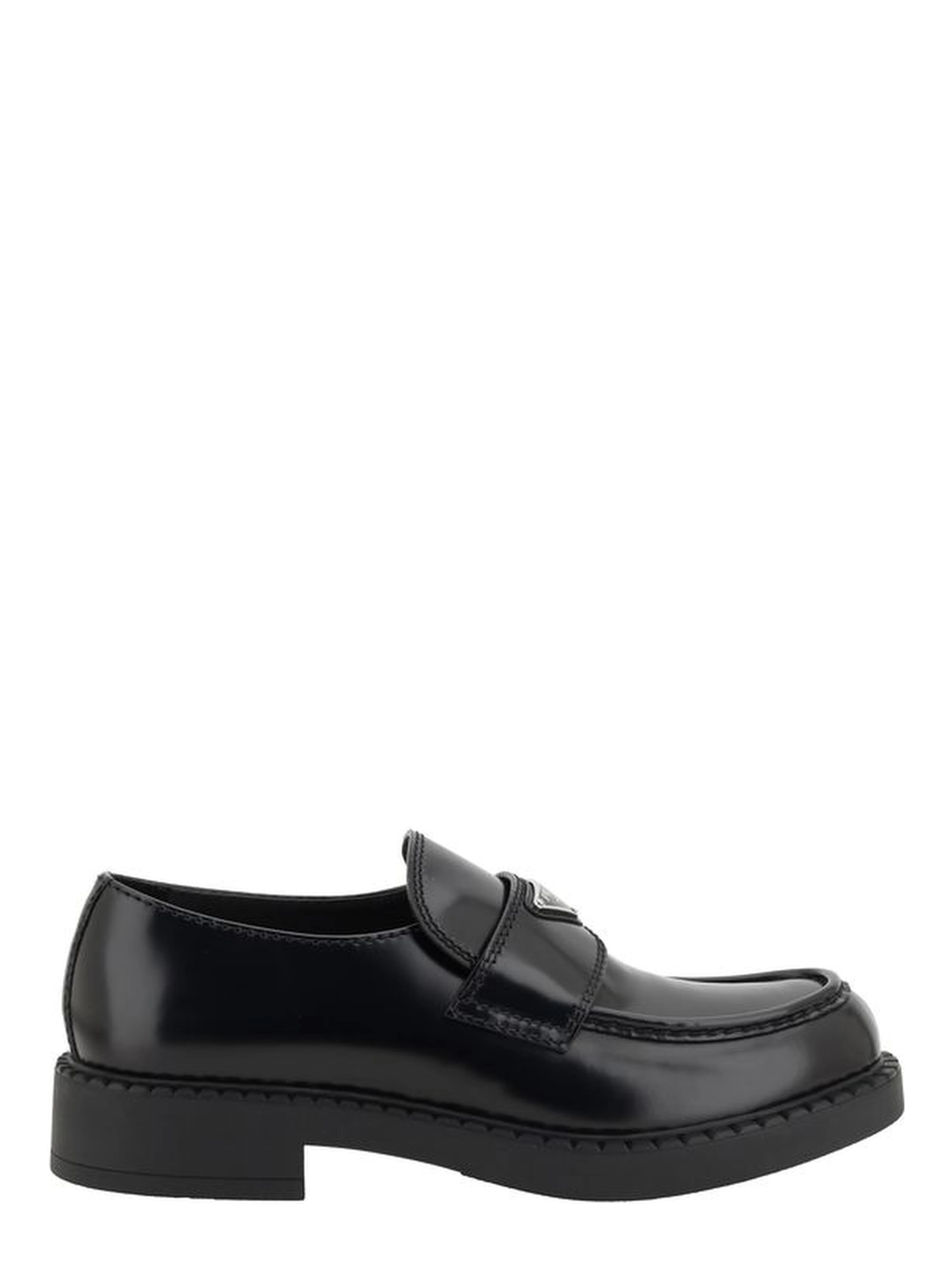 Black Calf Leather Bos Taurus Platform Loafers