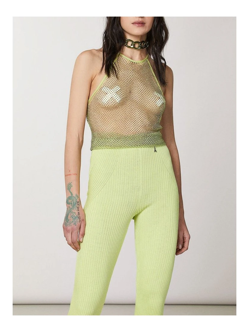 Yellow Polyester Tank Tops