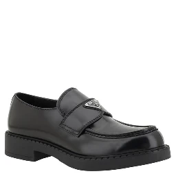 Black Calf Leather Bos Taurus Platform Loafers