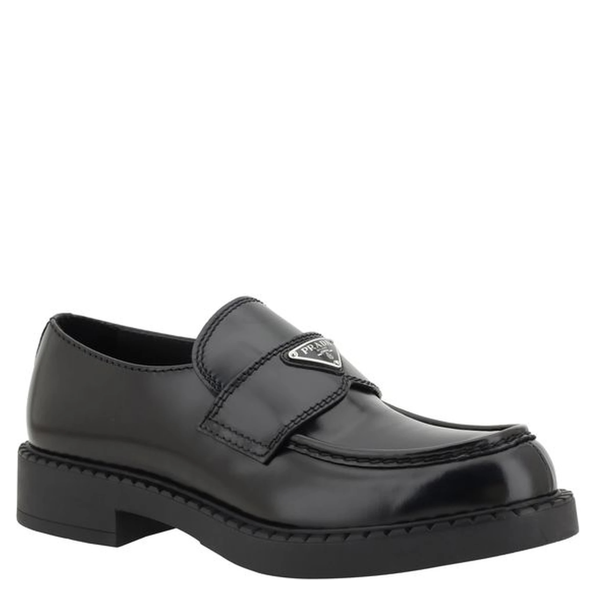 Black Calf Leather Bos Taurus Platform Loafers