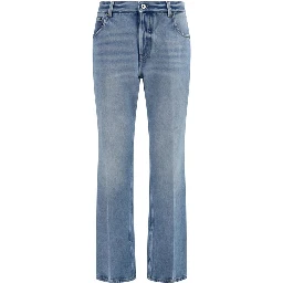 Blue Polyester Relaxed Fit Jeans