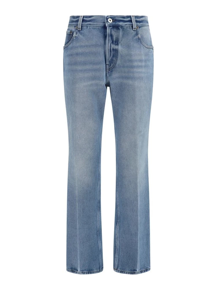 Blue Polyester Relaxed Fit Jeans
