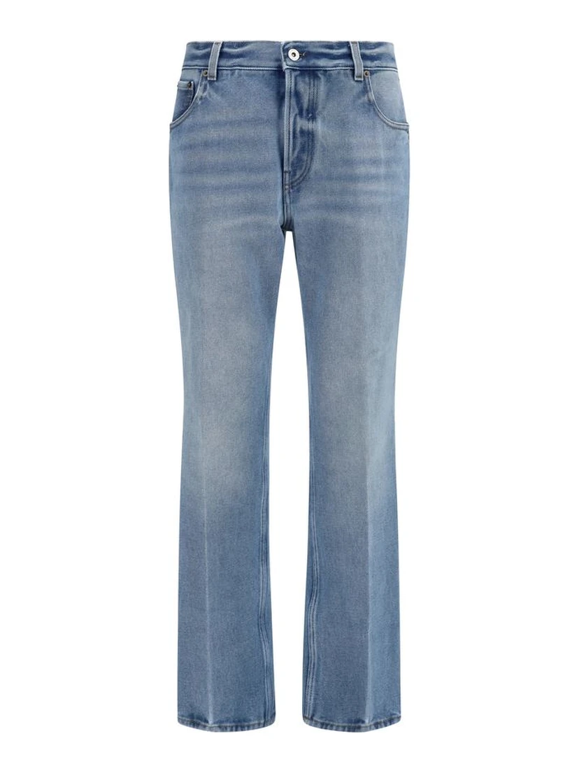 Blue Polyester Relaxed Fit Jeans