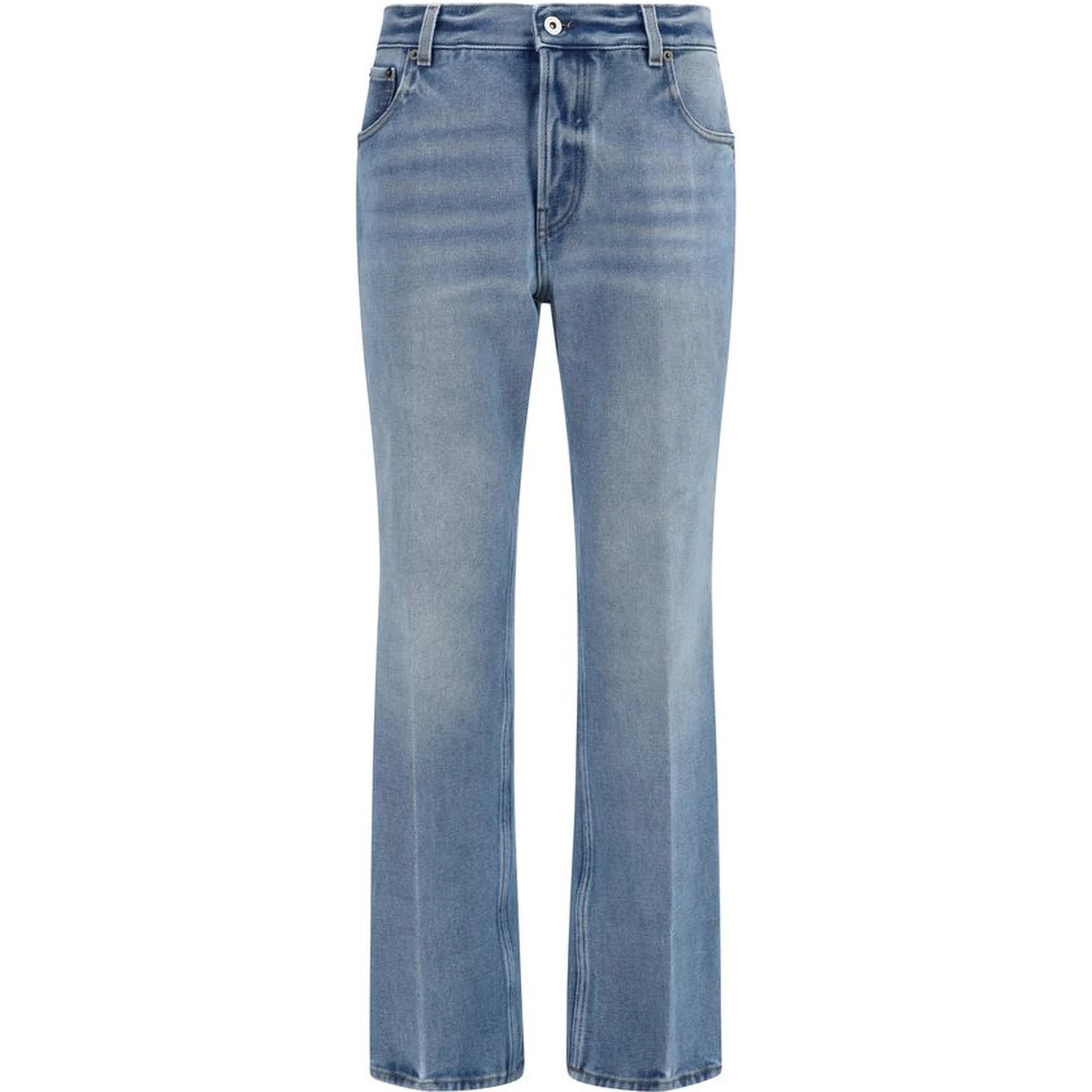 Blue Polyester Relaxed Fit Jeans