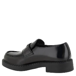 Black Calf Leather Bos Taurus Platform Loafers