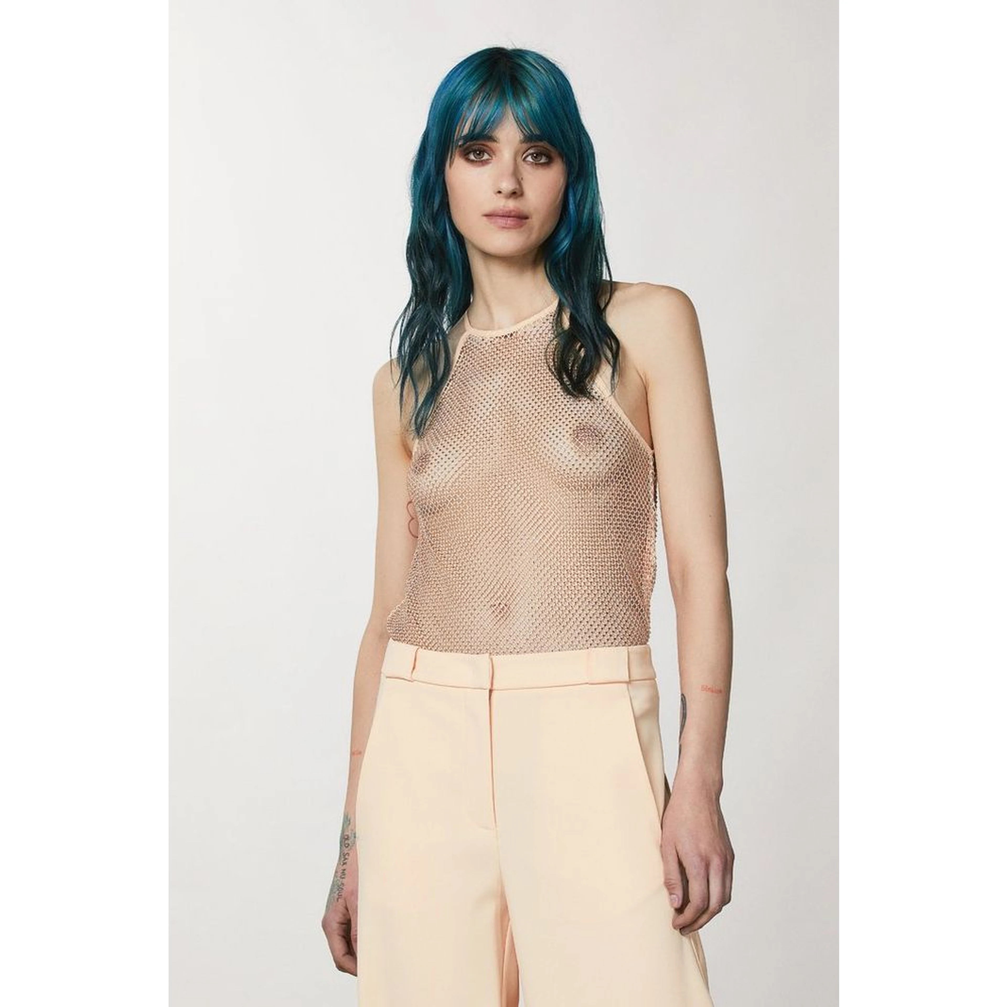 Pink Polyester Tank Tops