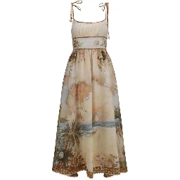 Beige Linen Casual Dress