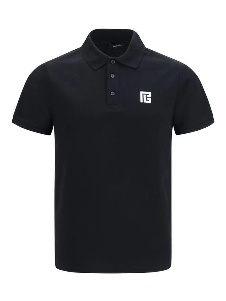 Black Cotton Polo Shirt
