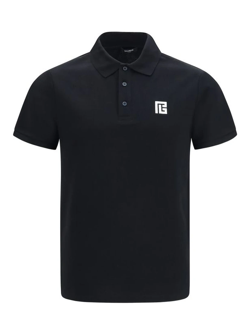 Black Cotton Polo Shirt