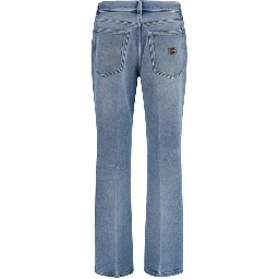 Blue Polyester Relaxed Fit Jeans