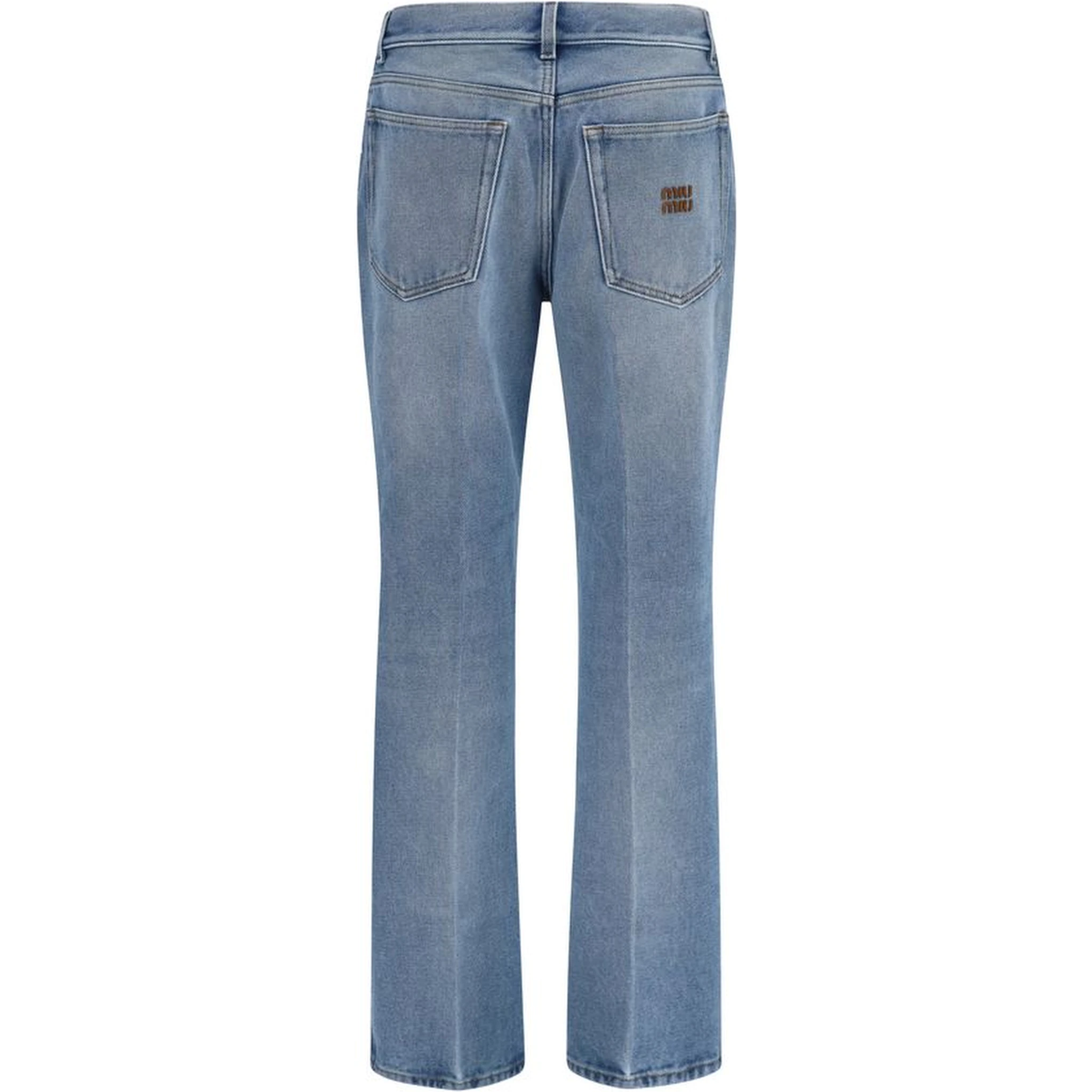 Blue Polyester Relaxed Fit Jeans