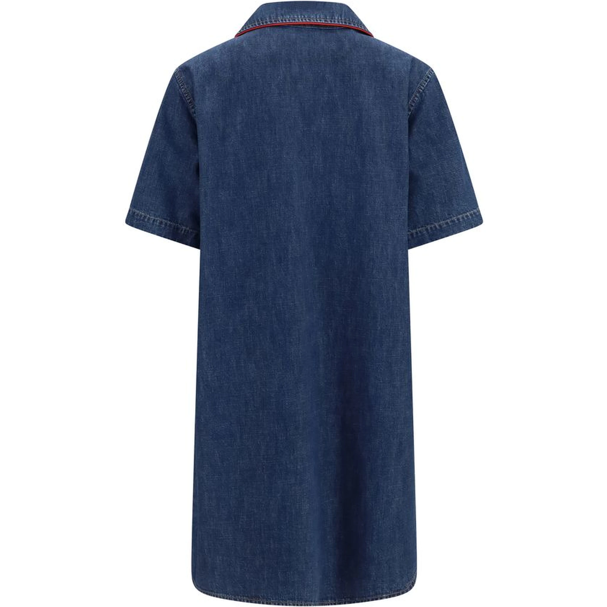 Blue Cotton Casual Dress