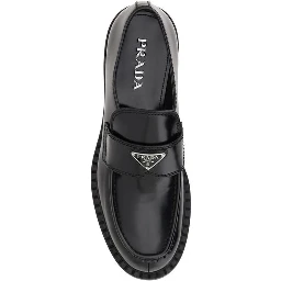 Black Calf Leather Bos Taurus Platform Loafers