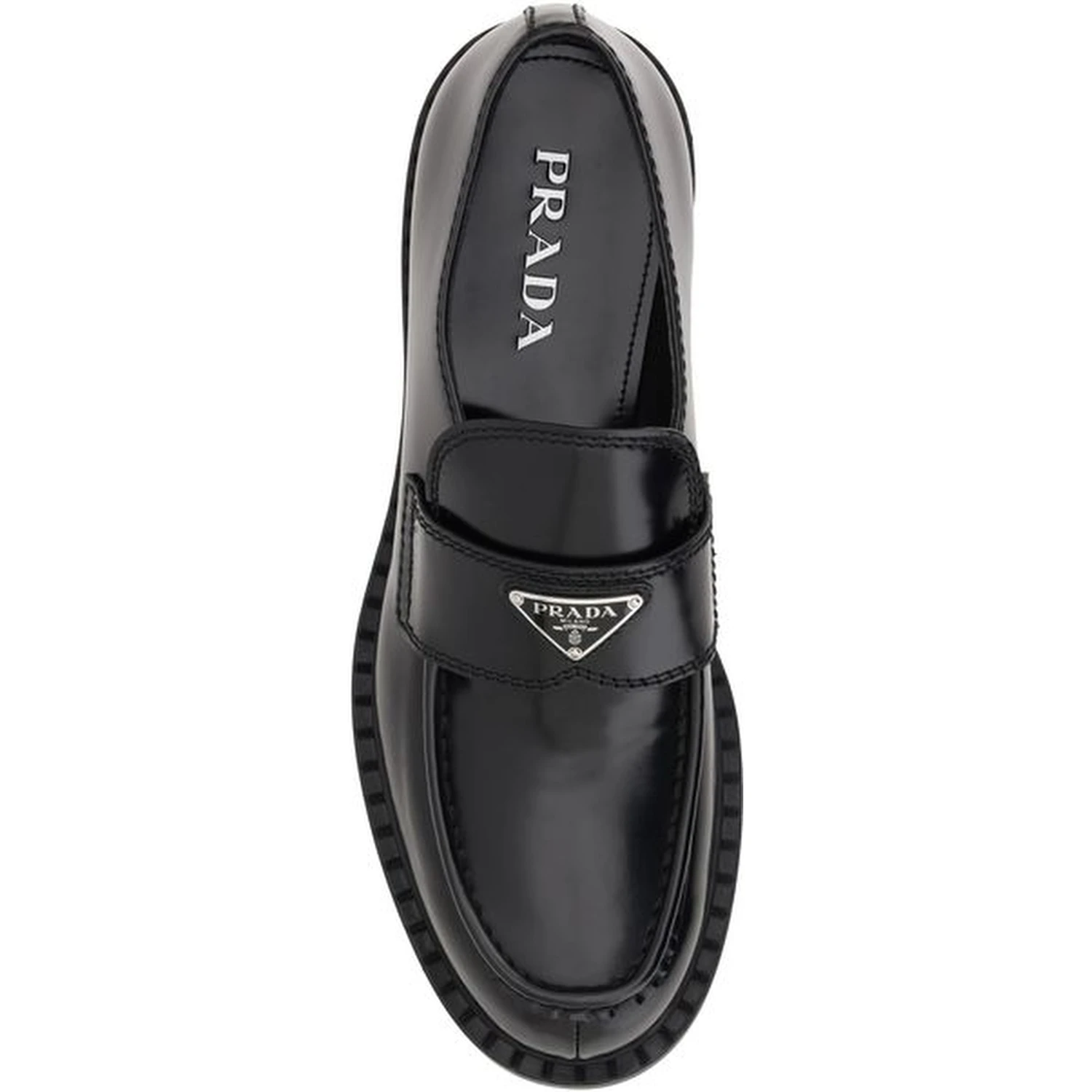 Black Calf Leather Bos Taurus Platform Loafers