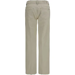 Beige Cotton Straight-Leg Jeans
